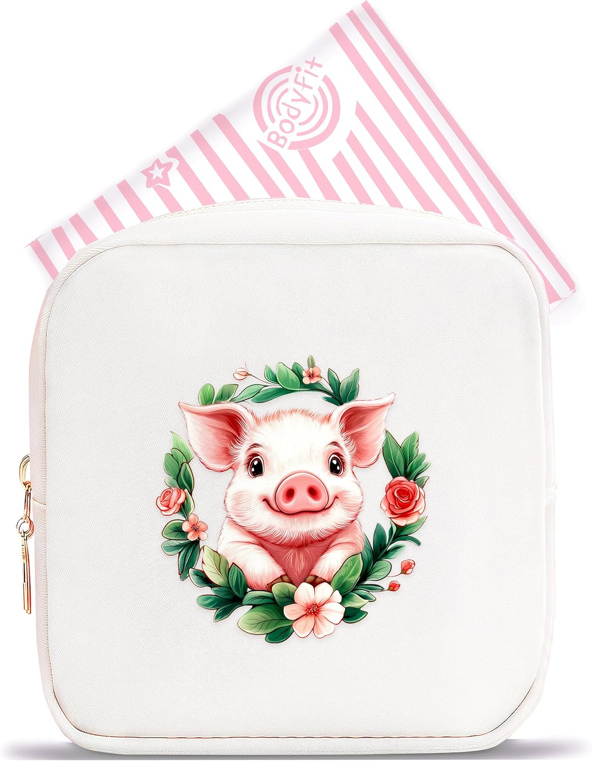 Pig Mini Makeup Bag, Pig Gift For Women Girls, Cute Portable Zipper Pouch Cosmetic Bag For Teen Girls Kids, Small Storage Bag For Sanitary Pad, Period napkin bag!