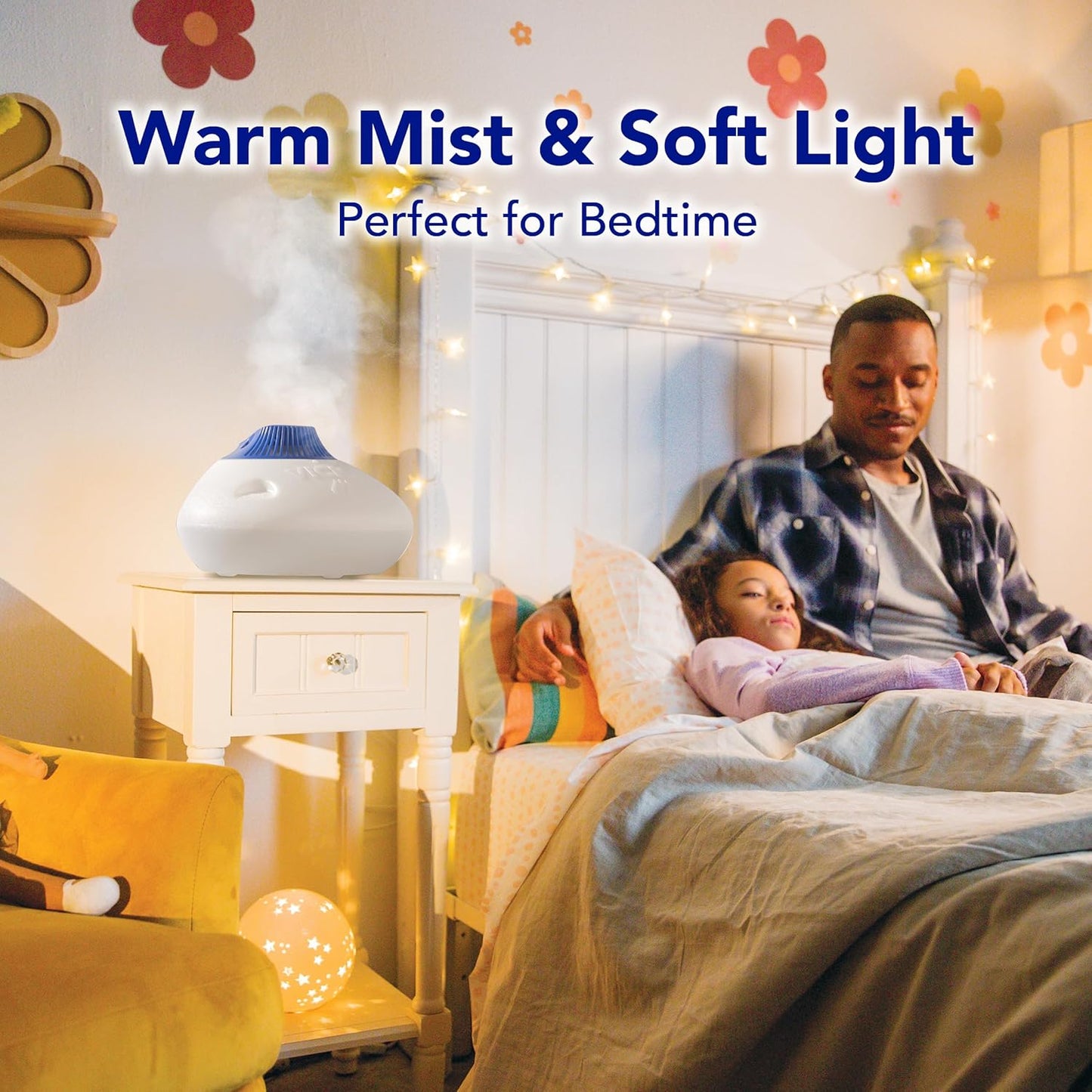 Vicks Warm Steam Vaporizer, Small to Medium Rooms, 1.5 Gallon Tank – Warm Mist Humidifier for Baby and Kids Rooms with Night Light, Works with Vicks VapoPads and VapoSteam