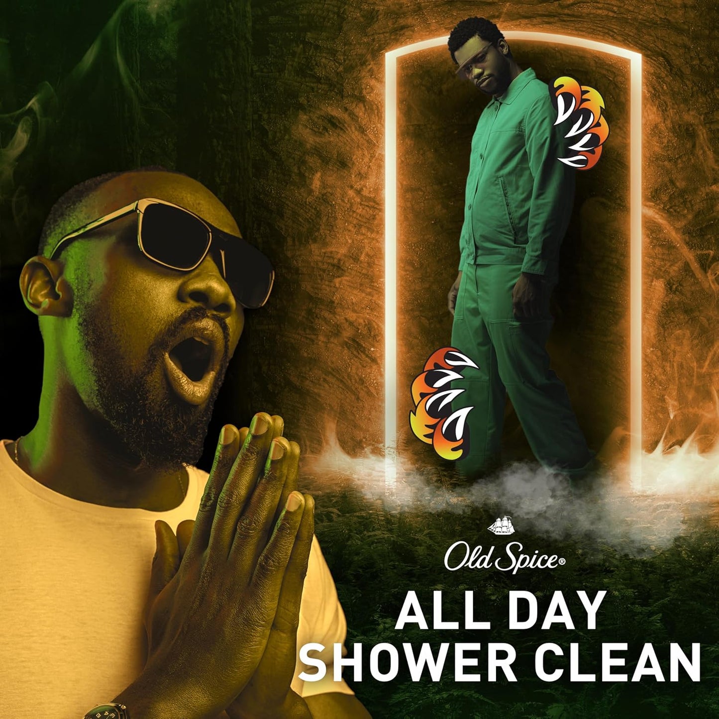 Old Spice Cleansing Body Wash for Men, 3X Defense, 24/7 Shower Fresh with Lasting Scent, 2-in-1 Body & Face Wash, Bearglove with Crisp Orchard Scent, 33.4 (Pack of 4)