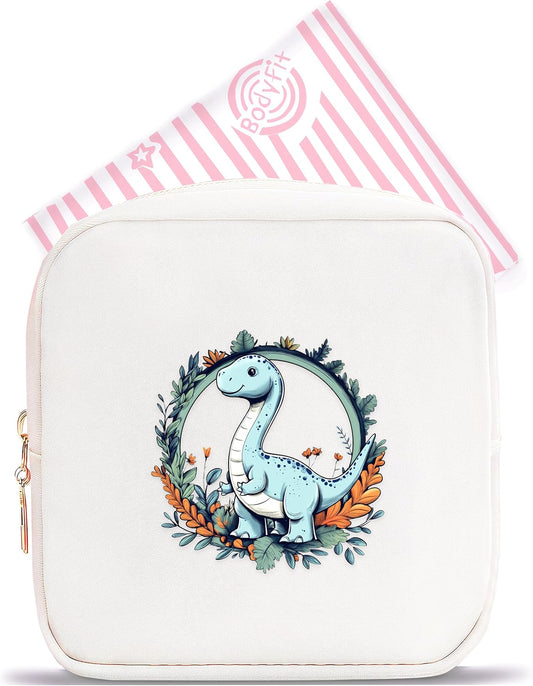 Dinosaur Mini Makeup Bag, Dinosaur Gift For Women Girls, Cute Portable Zipper Pouch Cosmetic Bag For Teen Girls Kids, Small Storage Bag For Sanitary Pad, Period napkin bag!