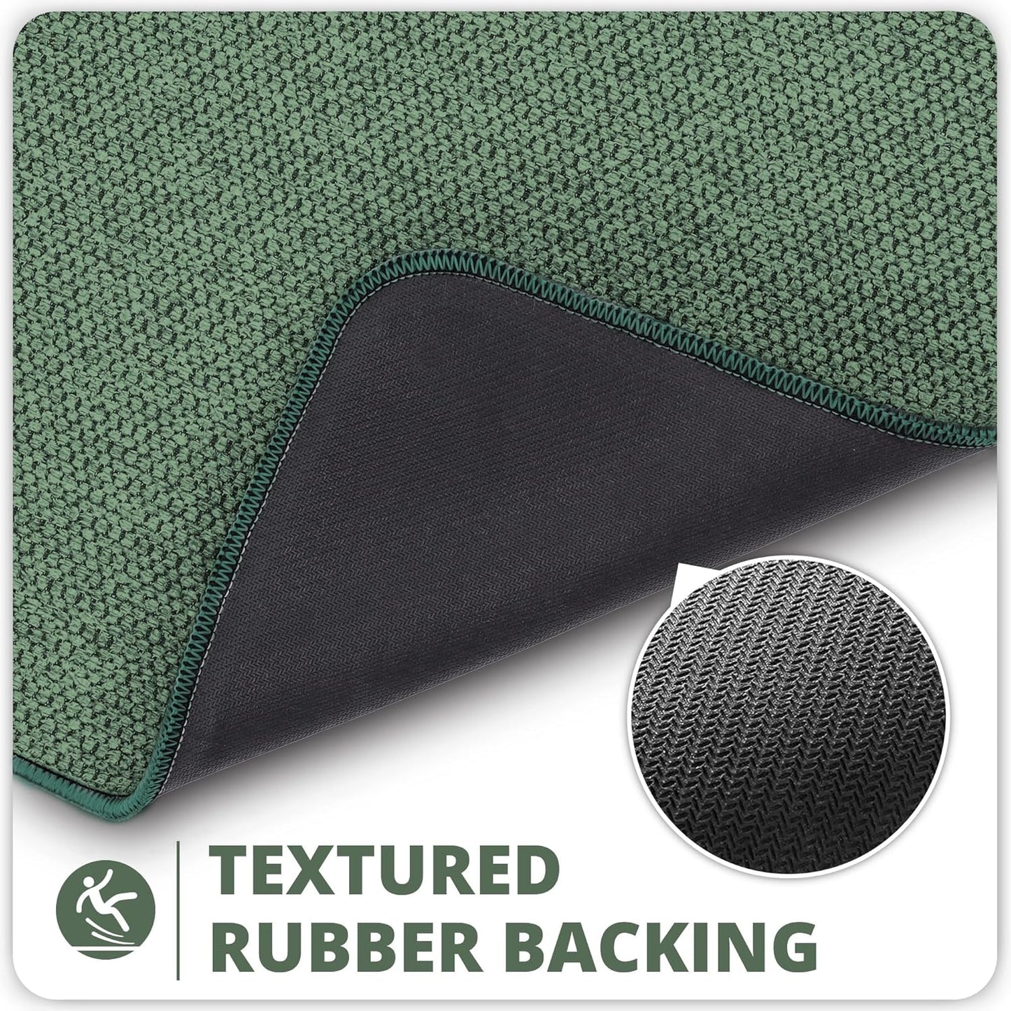 Toilet Rugs U Shaped Bathroom Rug,Machine Washable Non Slip Quick Dry Super Absorbent Ultra Thin Toilet Mats for Bathroom Toilet.Green,1'8"x2'(20x24inch)