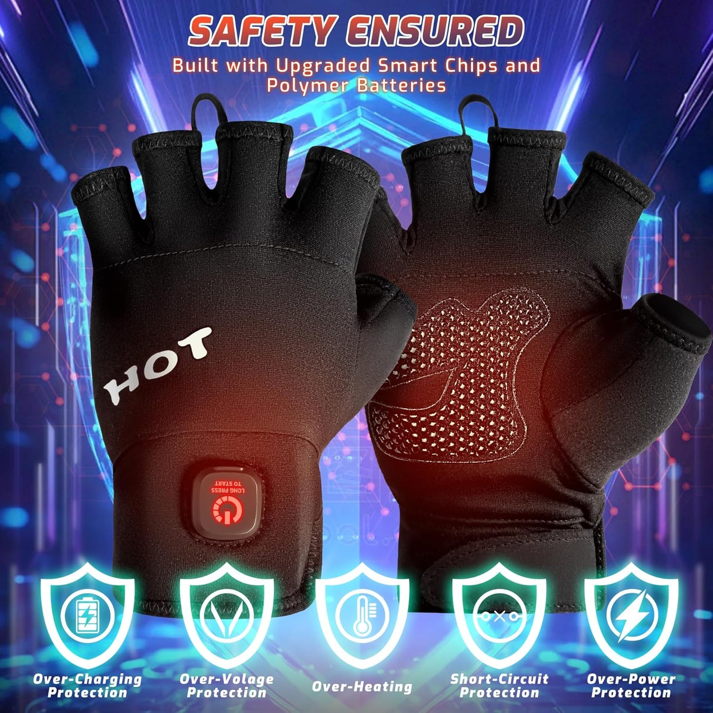 Heated Gloves for Men Women- Rechargeable Electric Touchscreen Cold Winter Work Arthritis Pain Relief Hand Warmers Hot Compress, Heated Gloves for Cold Winter Arthritis Hands Hunting Skiing