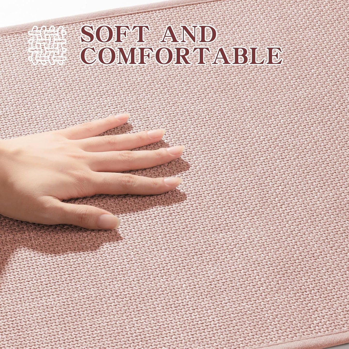 chakme Bathroom Rugs Mat 24x17, Ultra Thin Non Slip Bath Mat Small Quick Dry Absorbent Bath Mat for Bathroom Floor, (Pink, 24"x17")