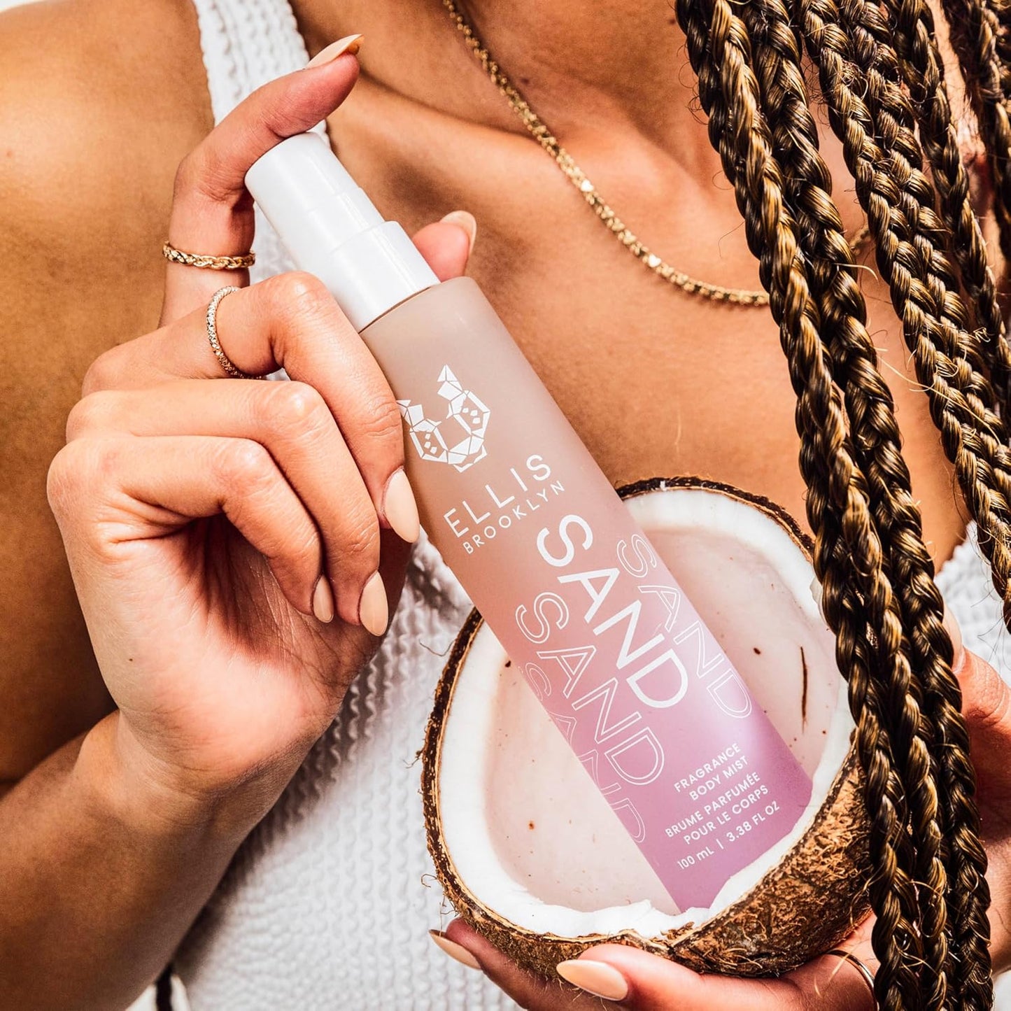 Ellis Brooklyn SAND Hair And Body Fragrance Mist - Gourmand Musk Perfume Mist with Italian Bergamot, Ginger Lily, & Vanilla Absolute, Vegan Perfume Made In The USA, 50ml 1.7 Fl Oz