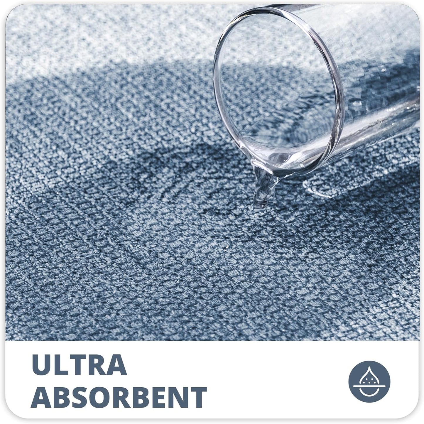 Bath Mat,Ultra Thin Bathroom Rugs,Rubber Bath Mats for Bathroom,No Slip Bath Rugs,Quick Dry,Machine Washable,Low Pile,Absorbent,Shower Outside,Sink,Home Decor Accessories.Blue,1'5"x2'3"(2 Pack)