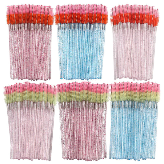 300PCS Disposable Mascara Wands Spoolie Brush Crystal Eyebrow Brushes Eyelash Extension Applicator Makeup Kits