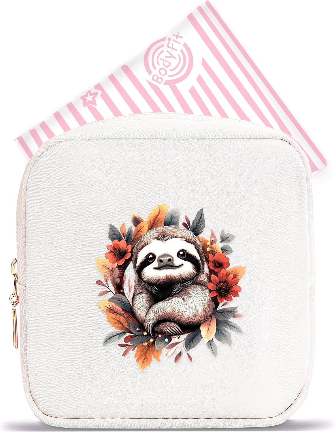 Sloth Mini Makeup Bag, Sloth Gift For Women Girls, Cute Portable Zipper Pouch Cosmetic Bag For Teen Girls Kids, Small Storage Bag For Sanitary Pad, Period napkin bag!