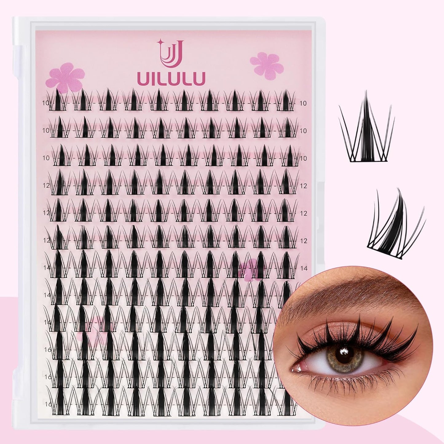 Lash Clusters D Curl Clusters Lashes 0.07D 10-16 MIX 120 Eyelashes Individual Lashes DIY Lash Extensions at Home False Lashes Wide Band Anime Eye Lash Clusters U07 Lash