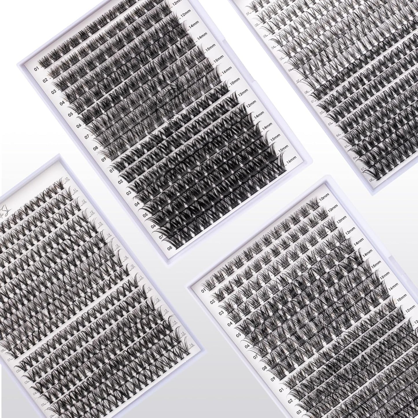 Lash Clusters 204 Pcs Individual Lashes Clusters Eyelash Extensions False Eyelashes DIY Lash Extension Kit Reusable False Eyelashes Natural Look Mix 10-16mm C D Curl(DM01+DM17)