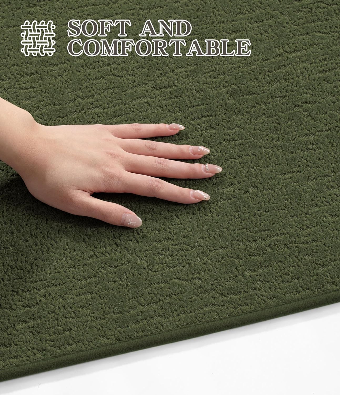 chakme Bathroom Rugs Mat 24x17, Ultra Thin Non Slip Bath Mat Small Quick Dry Absorbent Bath Mat for Bathroom Floor, (Dark Green, 24"x17")