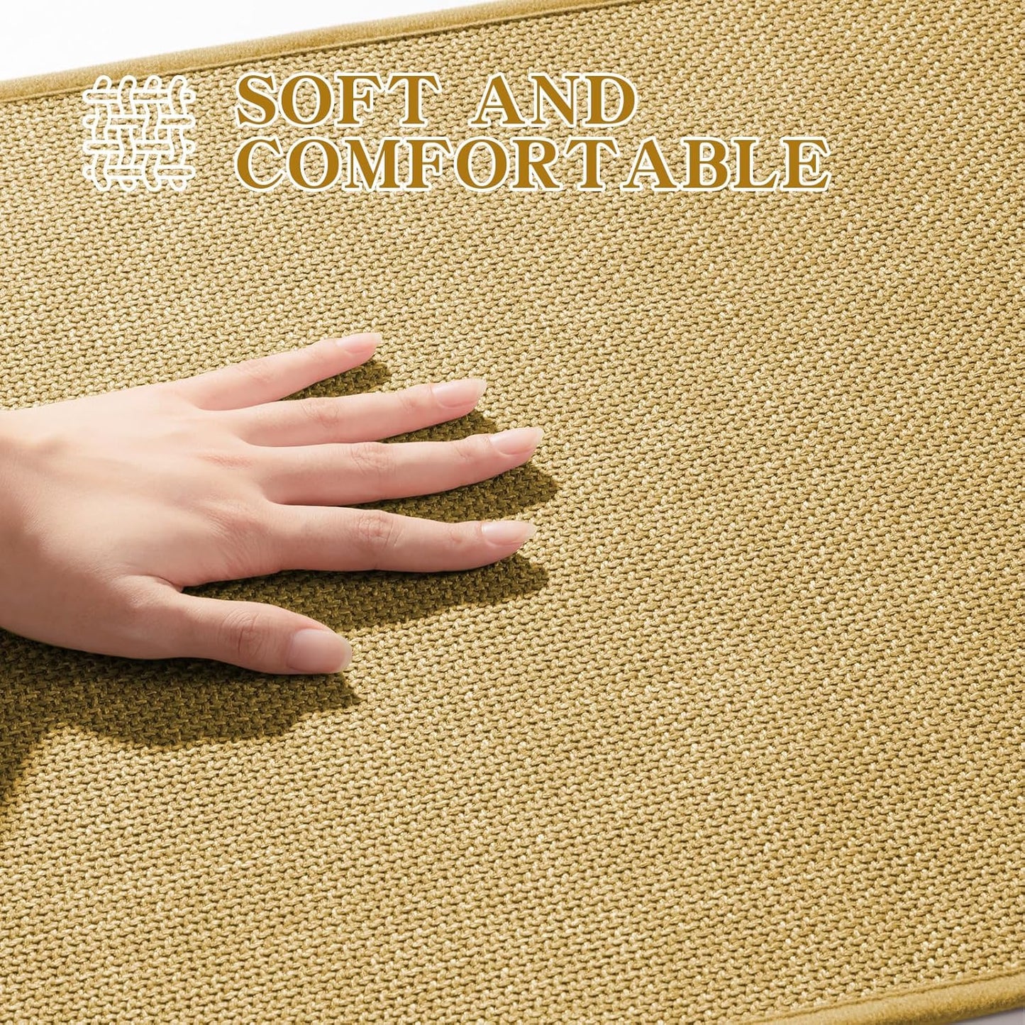 chakme Bathroom Rugs Mat 24x17, Ultra Thin Non Slip Bath Mat Small Quick Dry Absorbent Bath Mat for Bathroom Floor, (Yellow, 24"x17")