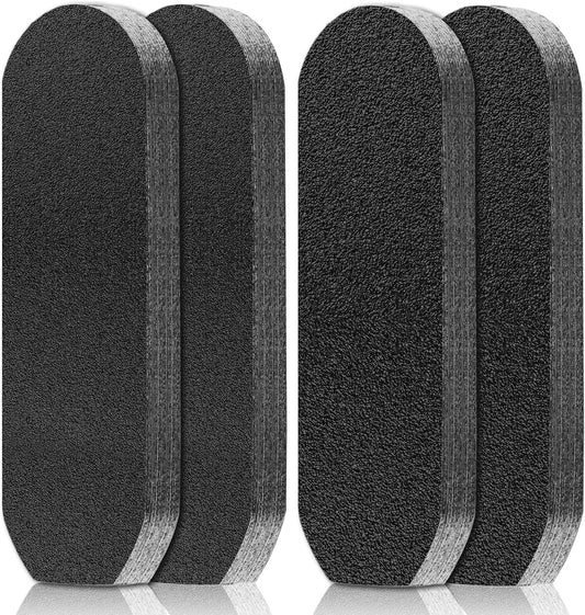 Flutesan 80 Pcs Stainless Steel Foot File Refills 180 Grit and 120 Grit Replacement Pads Coarse Fine Pedicure File Refills Double Side Reusable Foot Rasp Pad with Removable Glue
