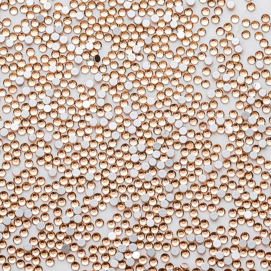 1440Pcs Champagne Crystal Rhinestones,Glass Flatback Rhinestones Small Gemstones for Nail Face Makeup Art Crafts Clothes Decoration -(SS8,2.4mm,Champagne)