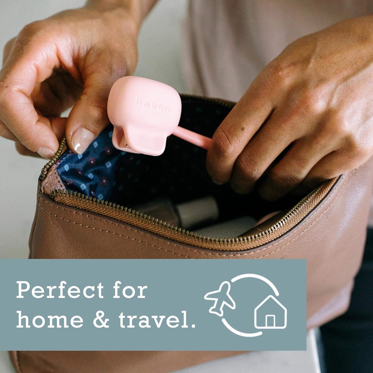 Haven Toothbrush Cover - Fits Most Adults' & Kids' Electric & Standard Toothbrushes - Pack of 2 - Blue & Charcoal Gray